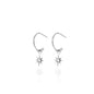 Silk & Steel Jewellery Superfine Talisman Petite Star Hoops White Topaz + Silver