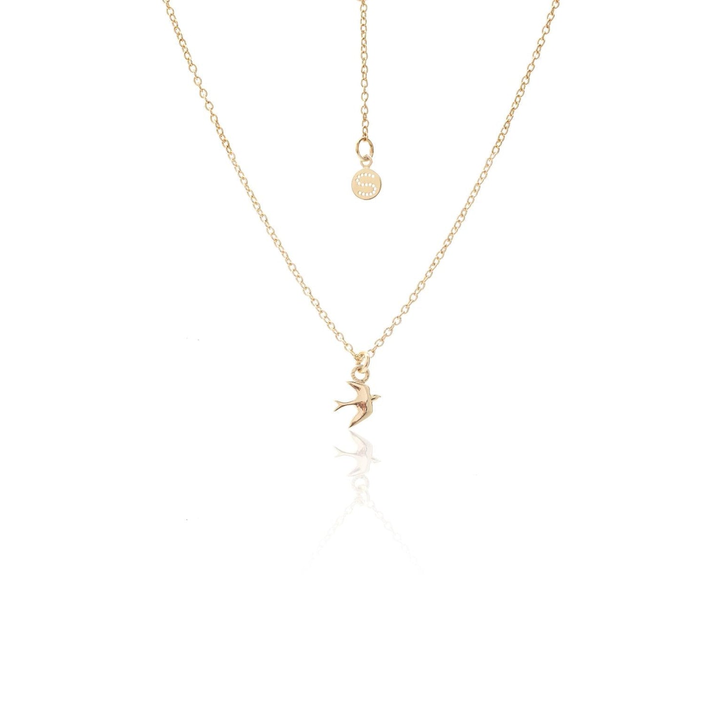 Silk & Steel Superfine Talisman Petite Swallow Necklace Gold