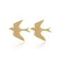 Silk & Steel Jewellery Superfine Talisman Petite Swallow Studs Gold