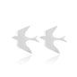 Silk & Steel Jewellery Superfine Talisman Petite Swallow Studs Silver