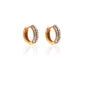 Silk & Steel Astra hoop earring with cubic zirconia in 14k gold-plated stainless steel.