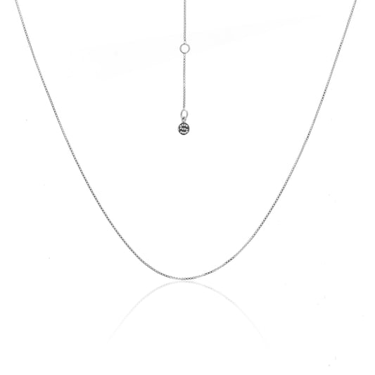 Silk & Steel Jewellery Fine Box Chain Necklace Silver - Christmas Jewellery