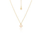 Silk & Steel Harmony Necklace with rose quartz in 14k gold-plated sterling silver.