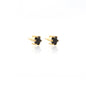 Silk & Steel Harmony stud earrings with black spinel in 14k gold-plated sterling silver.
