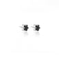 Silk & Steel Harmony stud earrings with black spinel in rhodium-plated sterling silver.