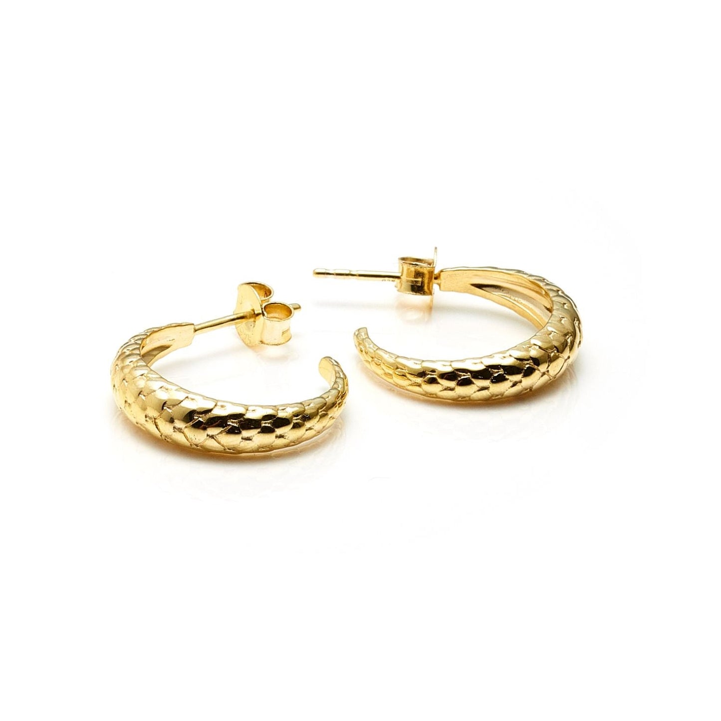 Silk & Steel Medium Infinity Hoops Gold Sterling Silver 