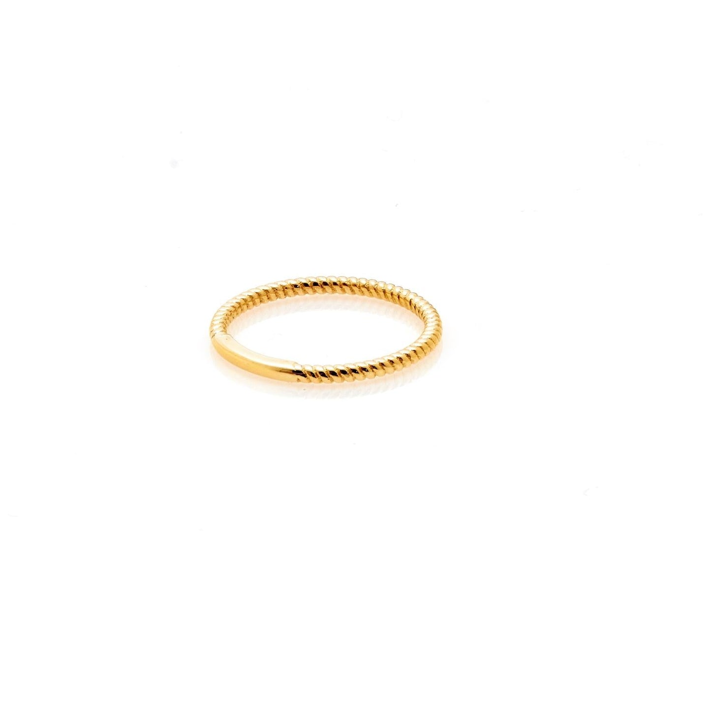 Silk & Steel Jewellery Superfine Mini Rope Ring Gold