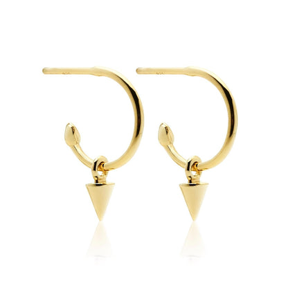 Silk & Steel Jewellery Superfine Mini Spike Hoops Gold