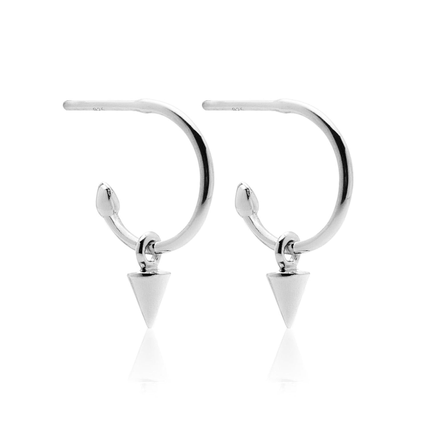 Silk & Steel Jewellery Superfine Mini Spike Hoops Silver