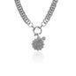 Silk & Steel Nova necklace with cubic zirconia in silver stainless steel.