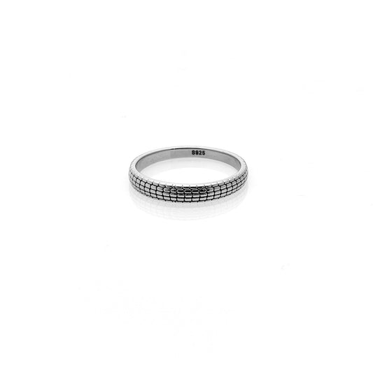 Silk & Steel Romantique Stacker Ring Silver