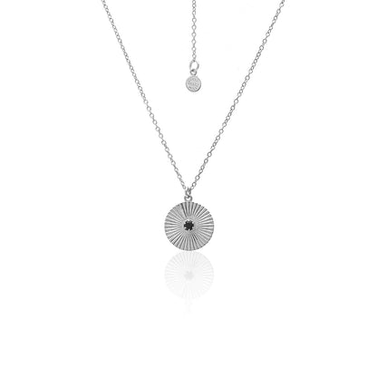 Silk & Steel Solace Necklace with black spinel in rhodium-plated sterling silver