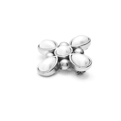 Silk & Steel Jewellery Silver Soleil Necklace Detachable Brooch with Faux Pearls