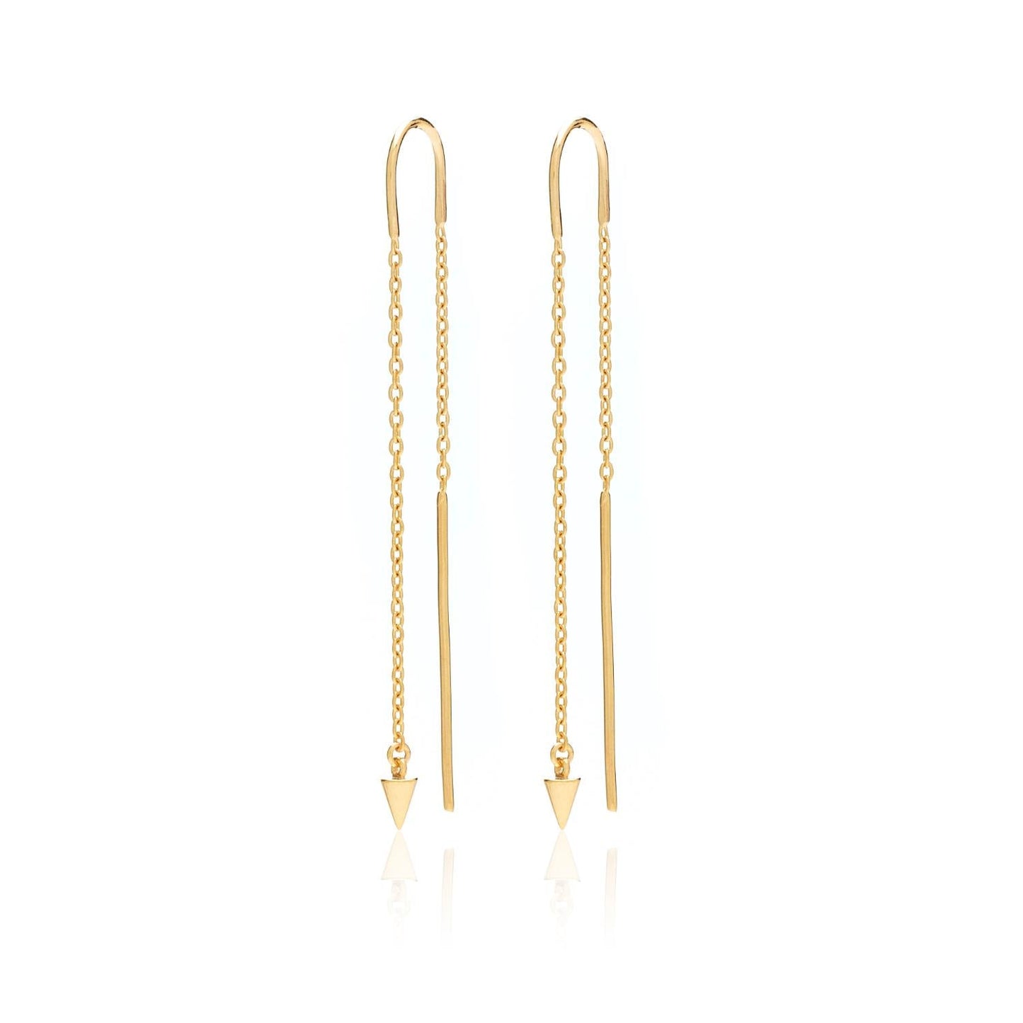 Silk & Steel Jewellery Superfine Spike Thread Earrings Gold