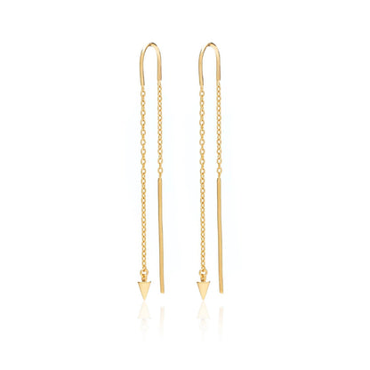 Silk & Steel Jewellery Superfine Spike Thread Earrings Gold