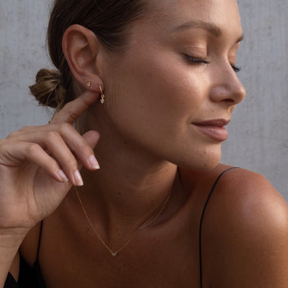 Silk & Steel Jewellery Superfine Keepsake Stud Rose Quartz + Silver