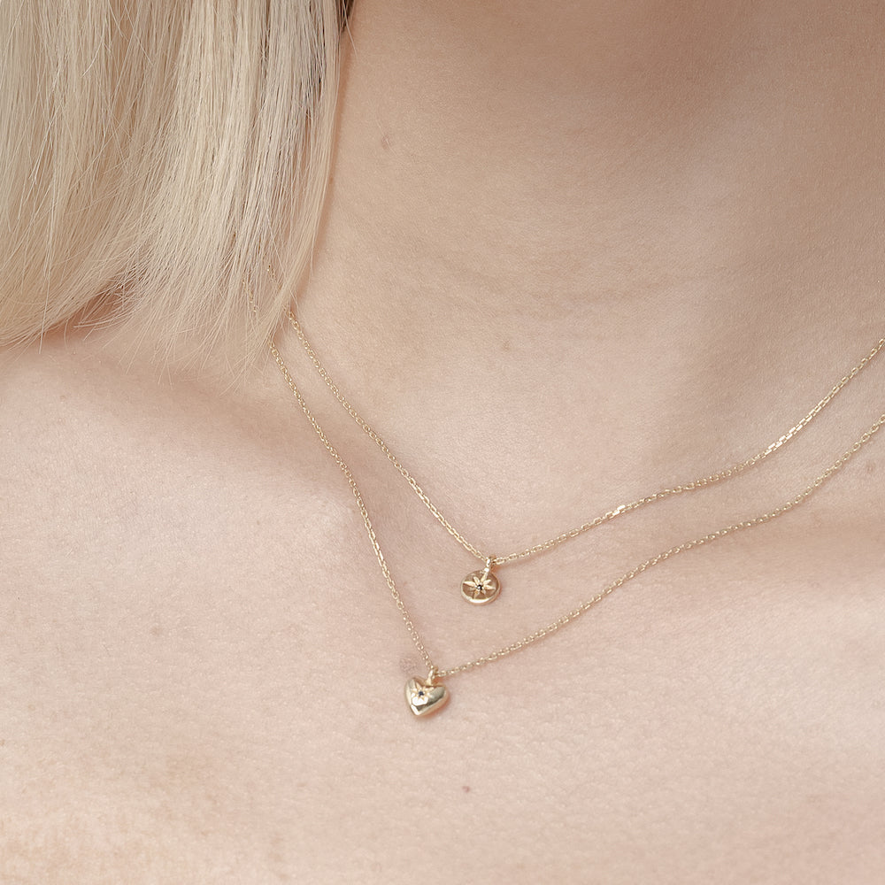 MARCH | Petite North Star Necklace Black Diamond + Gold