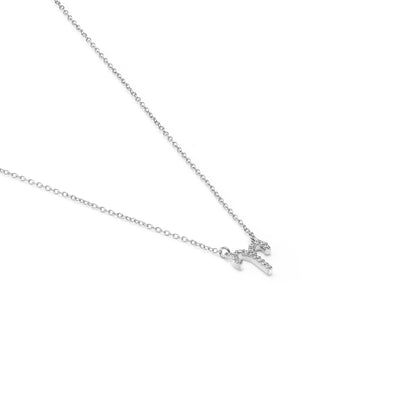 Silk & Steel Jewellery Aries Star Sign Pendant Necklace in Sterling Silver with Cubic Zirconias
