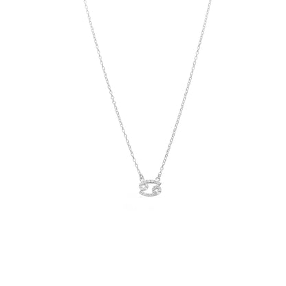 Silk & Steel Jewellery Cancer Star Sign Pendant Necklace in Sterling Silver with Cubic Zirconias