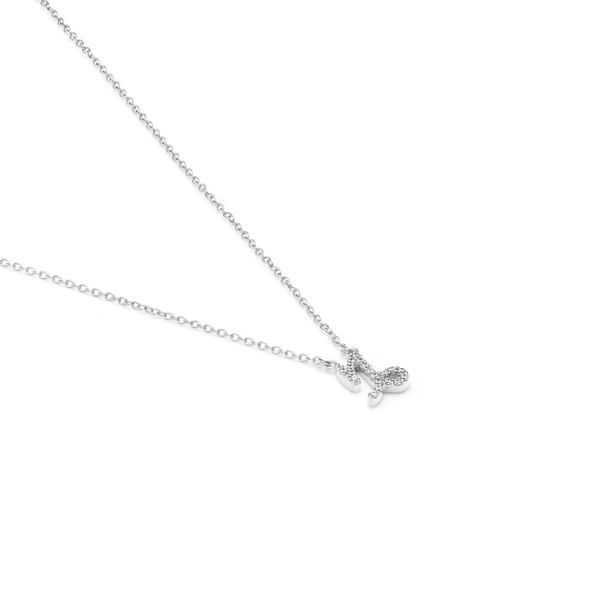Silk & Steel Jewellery Capricorn Star Sign Pendant Necklace in Sterling Silver with Cubic Zirconias