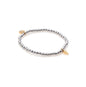Silk & Steel Nova beaded bracelet in silver hematite with gold cubic zirconia.