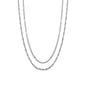 Double-layered necklace featuring a fine hammered curb chain and twisted chain in high quality stainless steel