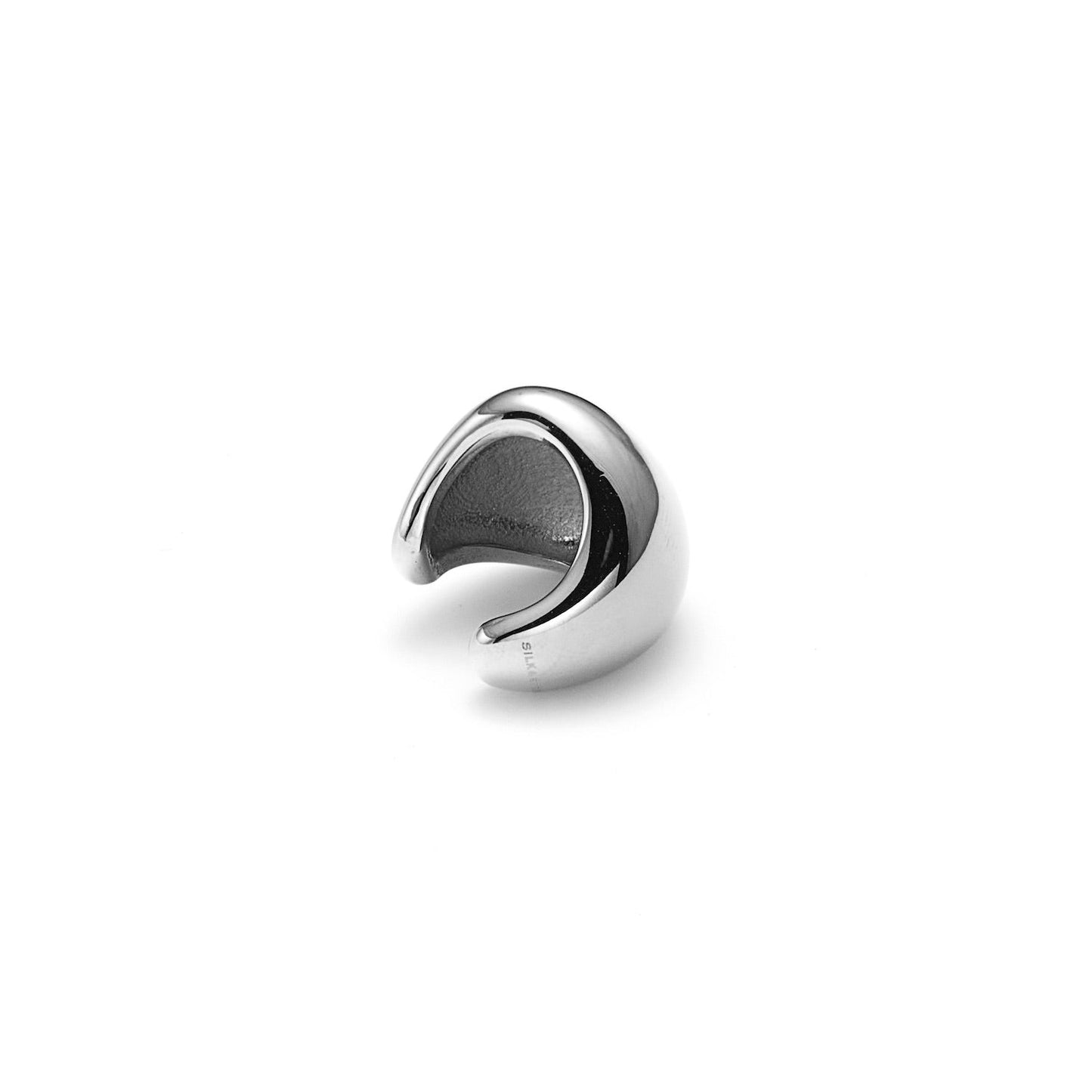 Dynamic Chunky Ear Cuff in silver stainless steel | Silk & Steel Jewellery