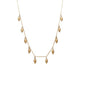 Fine chain necklace featuring ten sculptural anther-inspired pendants in 14k gold-plated stainless steel