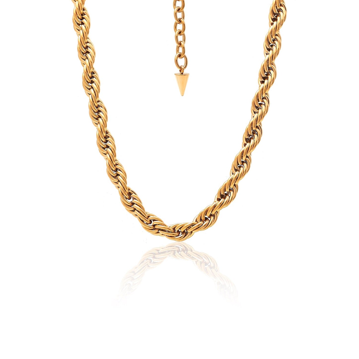 Silk & Steel Eclipse Necklace with in 14k gold-plated stainless steel