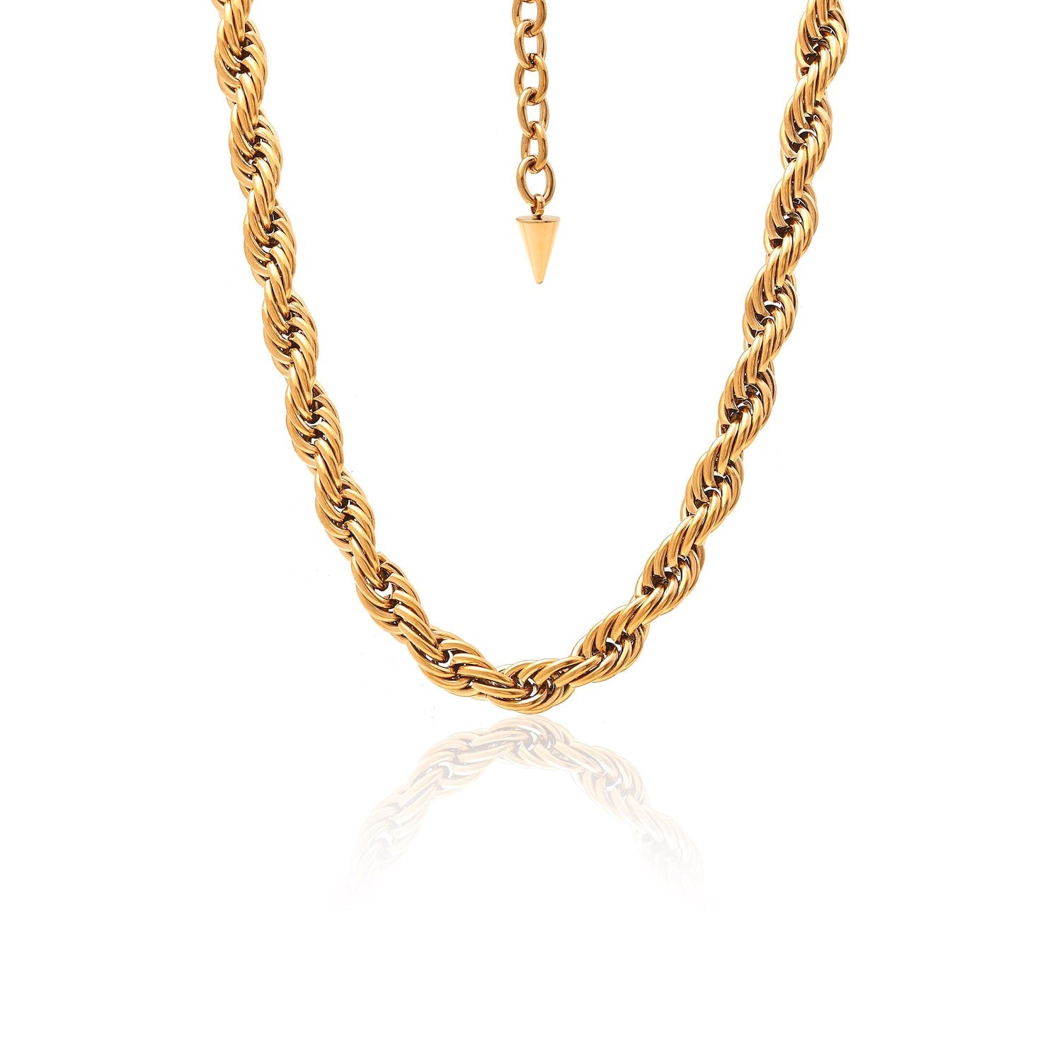 Silk & Steel Eclipse Necklace with in 14k gold-plated stainless steel