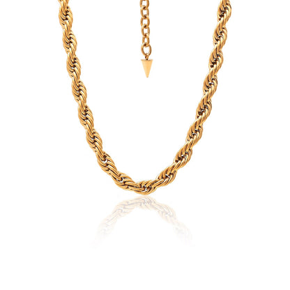 Silk & Steel Eclipse Necklace with in 14k gold-plated stainless steel