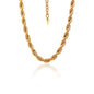 Silk & Steel Eclipse Necklace with in 14k gold-plated stainless steel