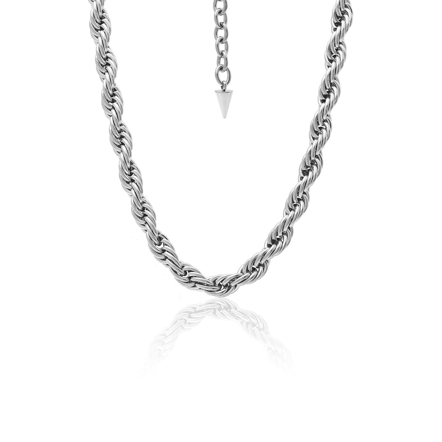 Silk & Steel Eclipse Necklace in silver stainless steel.