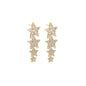 Etoile Drop Earrings with Star Pendants in 14k gold-plated sterling silver with Cubic Zirconias | Silk & Steel Jewellery
