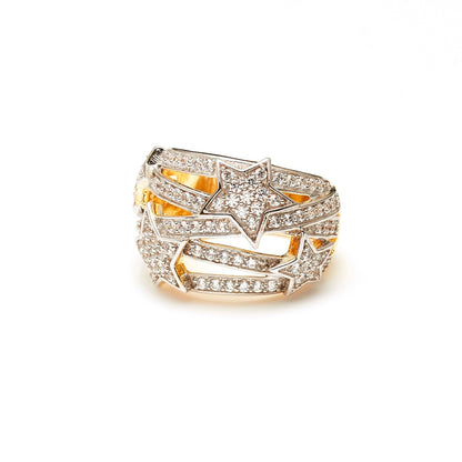 Etoile Star Ring in 14k gold-plated sterling silver with White Zirconias | Silk & Steel Jewellery
