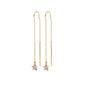 Etoile Thread Earrings with Star Pendant in 14k gold-plated sterling silver with Cubic Zirconias | Silk & Steel Jewellery