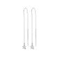 Etoile Thread Earrings with Star Pendant in sterling silver with Cubic Zirconias | Silk & Steel Jewellery