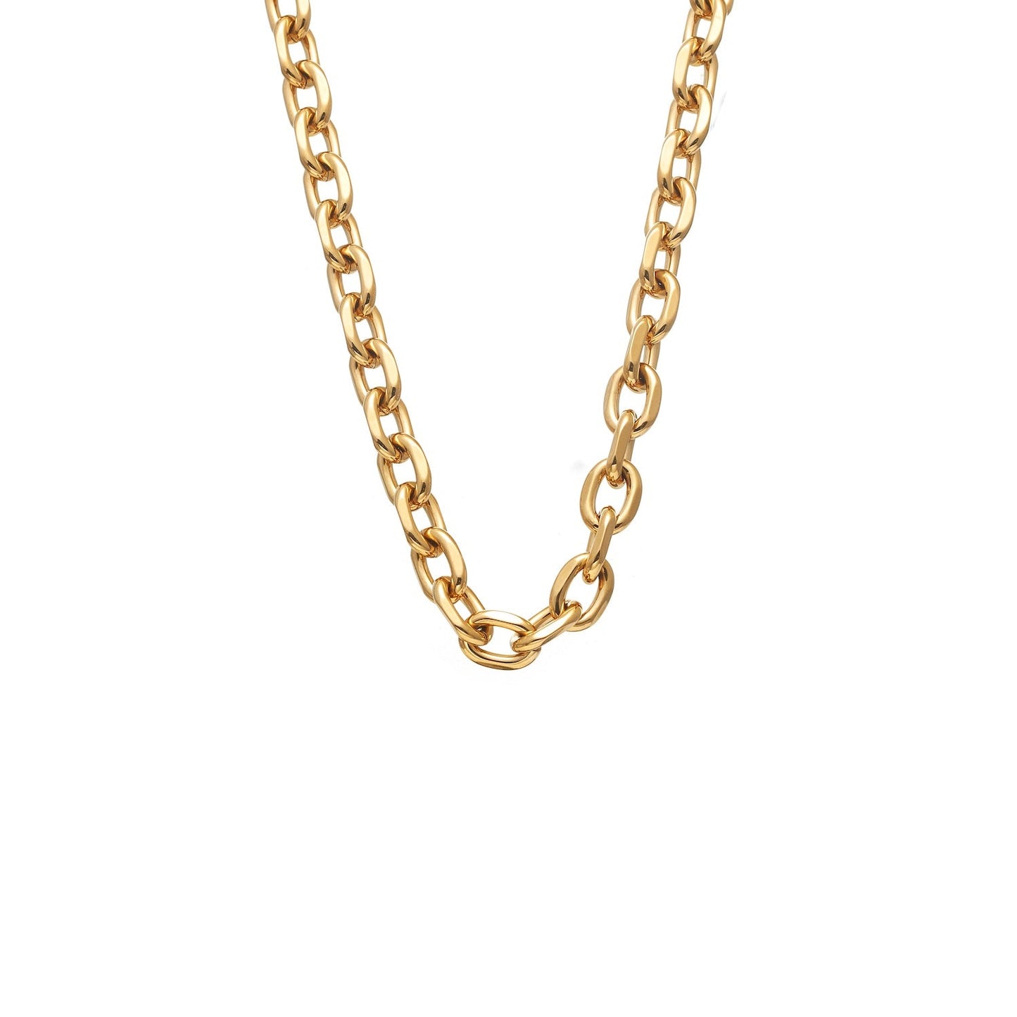 Forged Necklace in 14k gold-plated stainless steel | Silk & Steel Jewellery