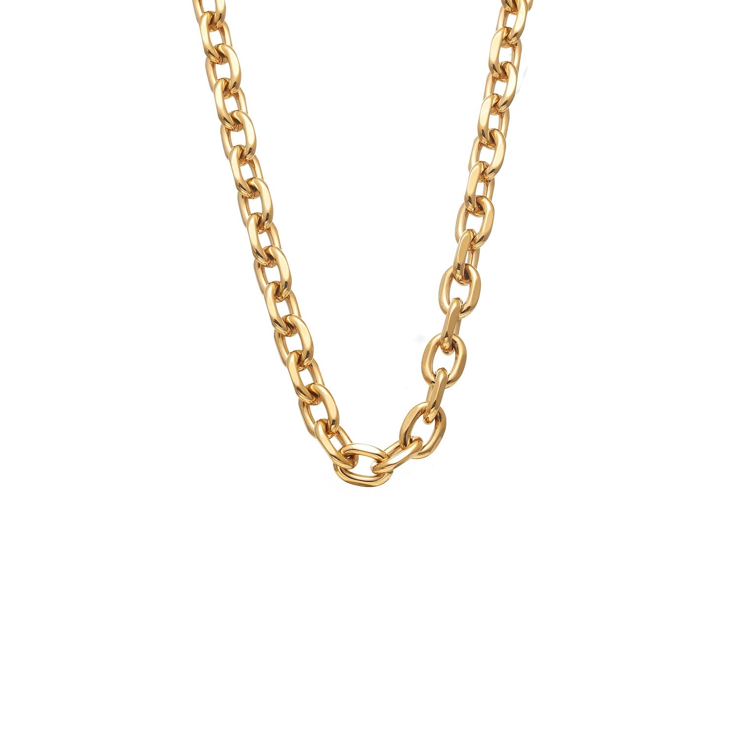 Forged Necklace in 14k gold-plated stainless steel | Silk & Steel Jewellery