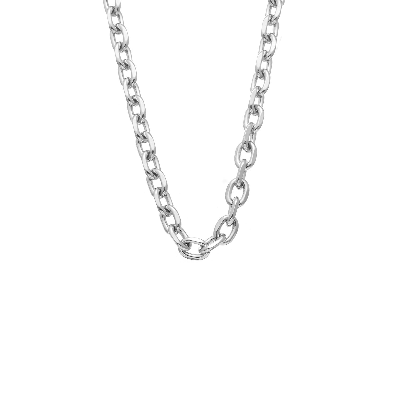 Forged Necklace in silver stainless steel | Silk & Steel Jewellery
