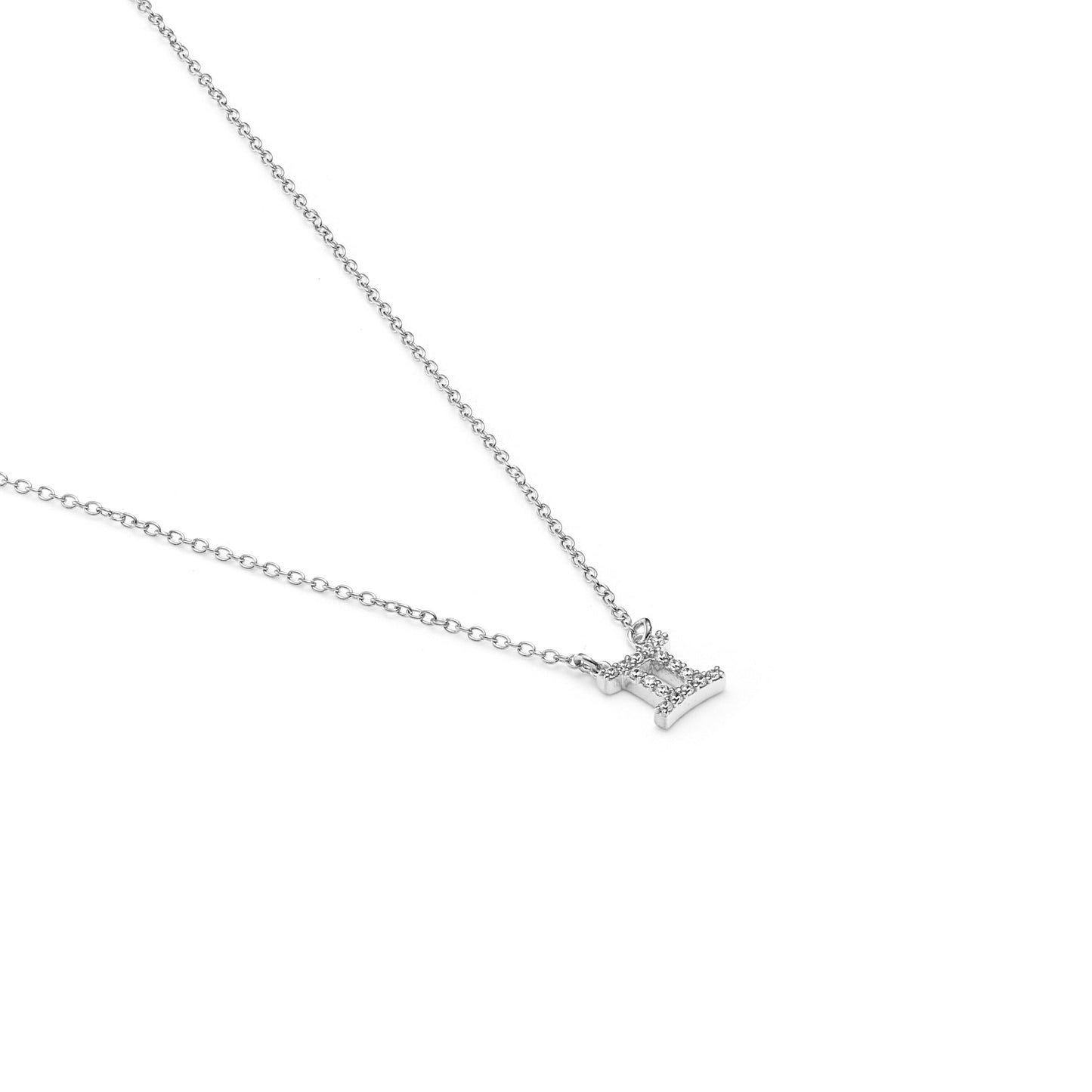 Silk & Steel Jewellery Gemini Star Sign Pendant Necklace in Sterling Silver with Cubic Zirconias