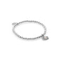 Silk & Steel Guardian beaded bracelet in silver hematite with silver pearl.