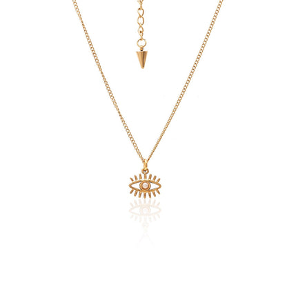 Silk & Steel Guardian necklace with pearl in 14k gold-plated stainless steel.