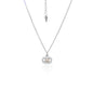Silk & Steel Guardian necklace with pearl in silver stainless steel.