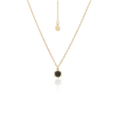 Silk & Steel Harmony Necklace with black spinel in 14k gold-plated sterling silver.