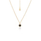Silk & Steel Harmony Necklace with black spinel in 14k gold-plated sterling silver.