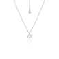Silk & Steel Harmony necklace with rose quartz in rhodium-plated sterling silver.