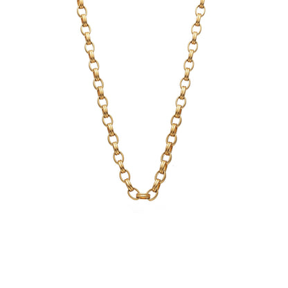 Chunky belcher chain necklace in 14k gold-plated stainless steel