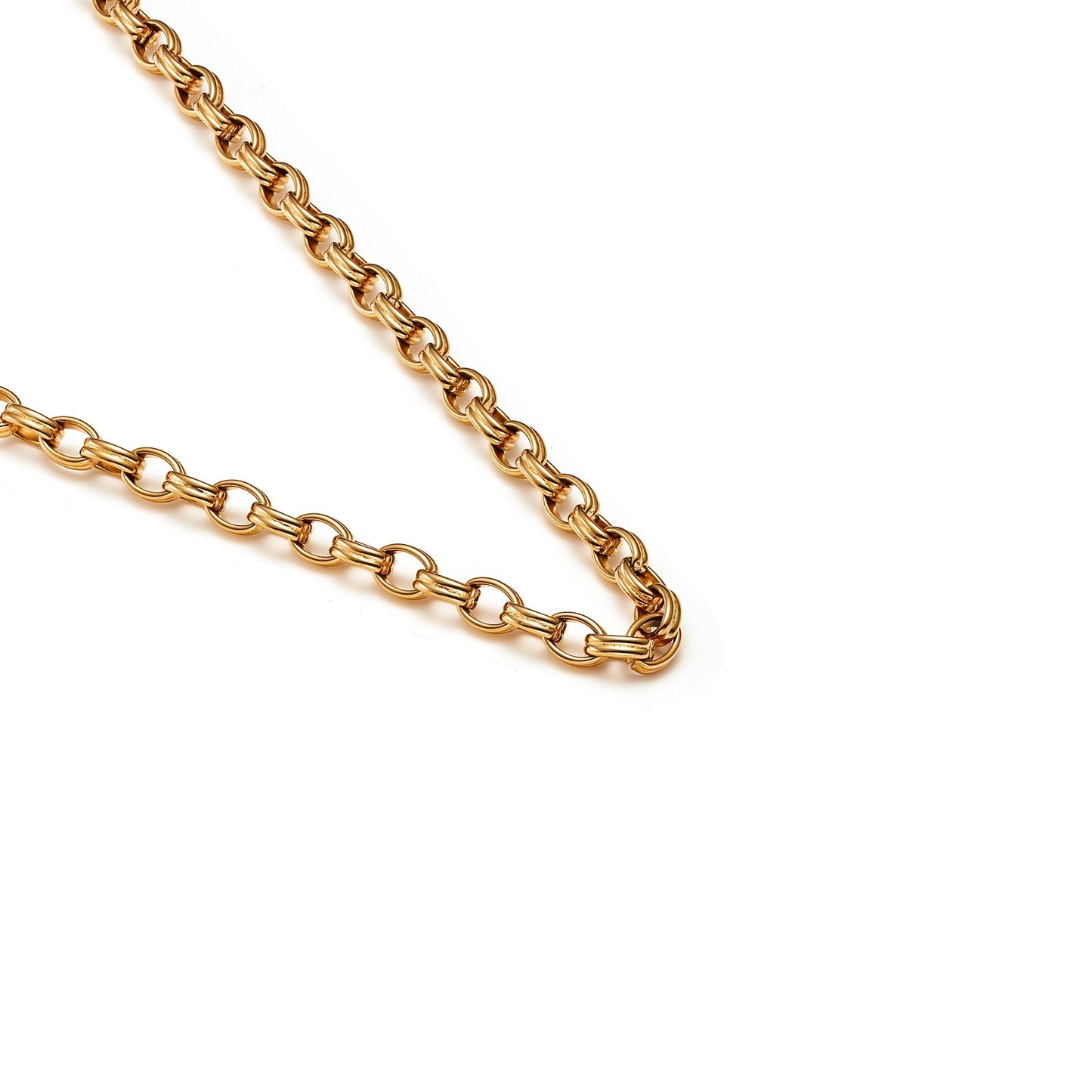 Chunky Belcher Chain Necklace in 14k gold-plated stainless steel