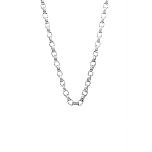 Chunky Belcher Chain Necklace in silver stainless steel